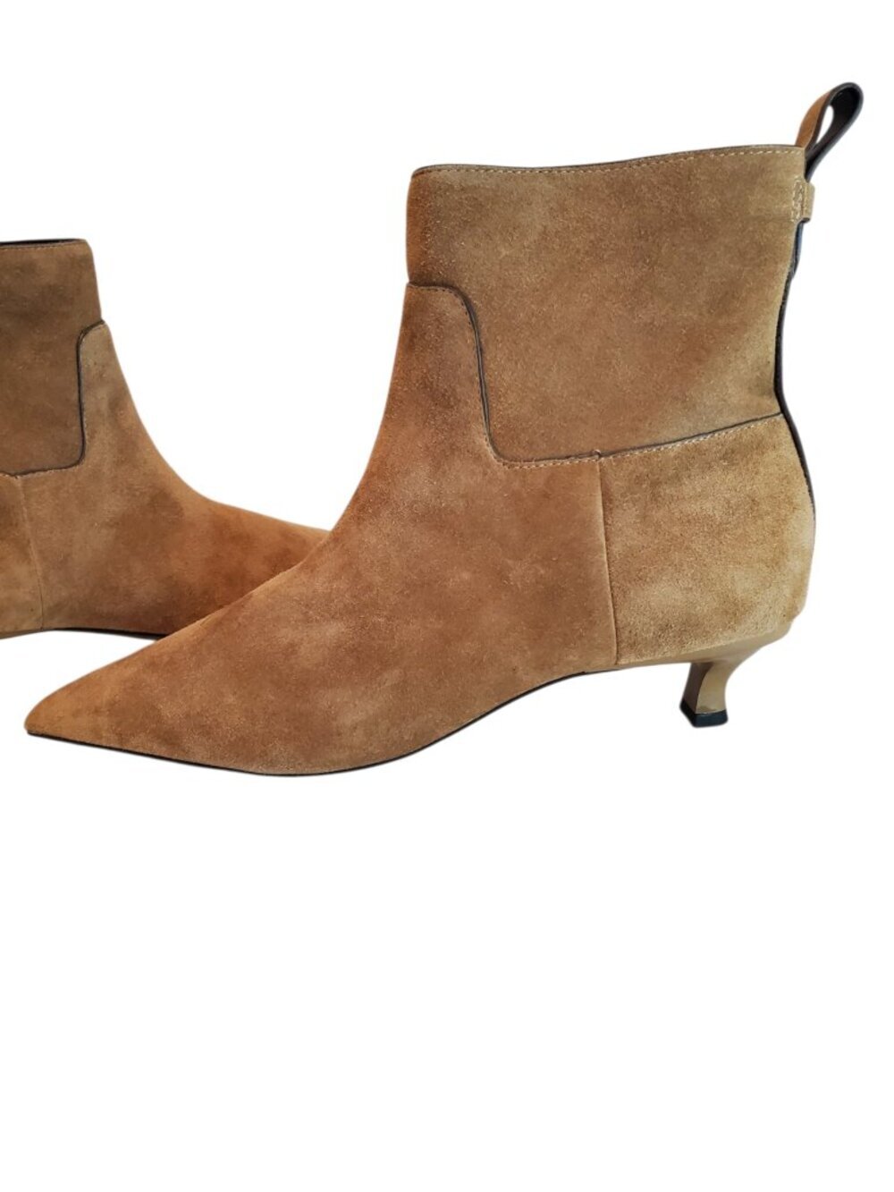 NEW SARTO byFranco Sarto SZ 8.5M Mala Pointed Toe Kitten Heel Suede Bootie Brown